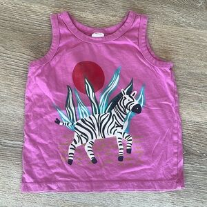 Hanna Andersson Pink Zebra Tank Top Girls Size‎ 8 100% Cotton Summer Shirt